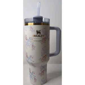 The Stanley X LoveShackFancy Quencher 40 OZ Rosa Beaux Blue MISSING STRAW TOP